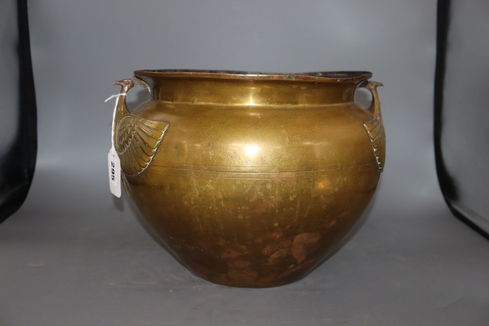 A Tiel Holland brass jardiniere, height 23cm
